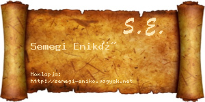 Semegi Enikő névjegykártya